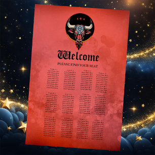 Patriottisch stierenkop, een Amerikaanse stier. Poster