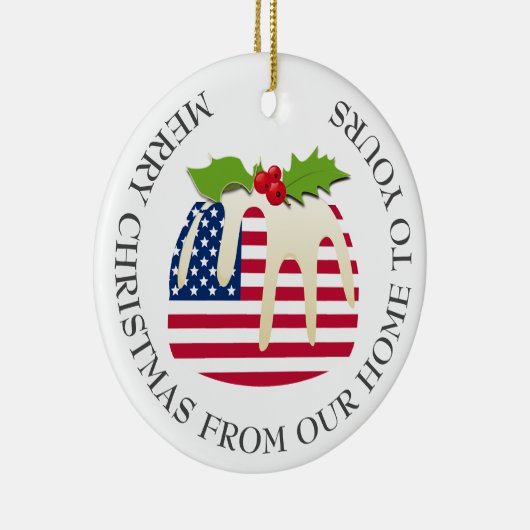 Patriottisch | Suikerpudding | AMERIKAANSE VLAG Keramisch Ornament (Rechts)