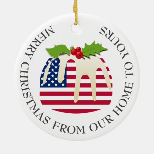 Patriottisch | Suikerpudding | AMERIKAANSE VLAG Keramisch Ornament (Achterkant)