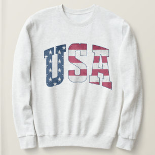  Patriottisch Sweatshirt – Retro USA Crewneck