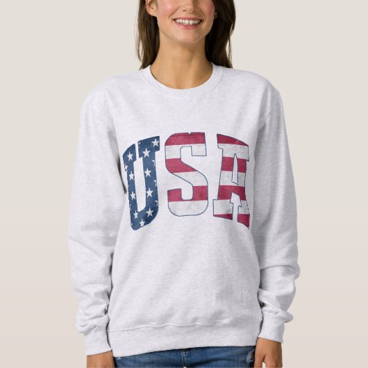 Patriottisch Sweatshirt – Retro USA Crewneck (Voorkant)
