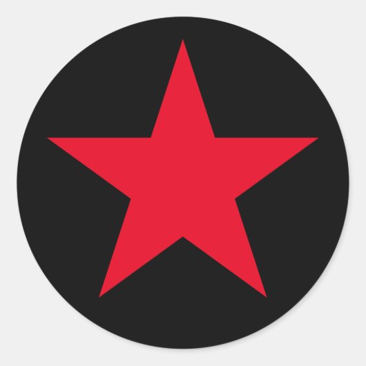 Patriottisch symbool van het Rode Star Symbool van Ronde Sticker (Voorkant)