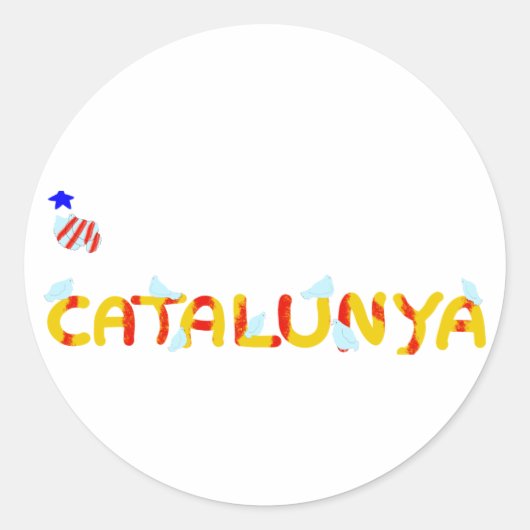 Patriottisch symbool, vrijheid van Catalonië, Cata Ronde Sticker (Voorkant)