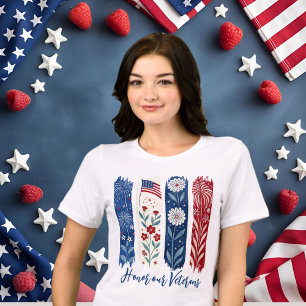 Patriottisch T-shirt, Amerikaanse vlag, eer vetera Tri-Blend Shirt