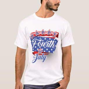 Patriottisch T-Shirt Design van 4 juli - Vier