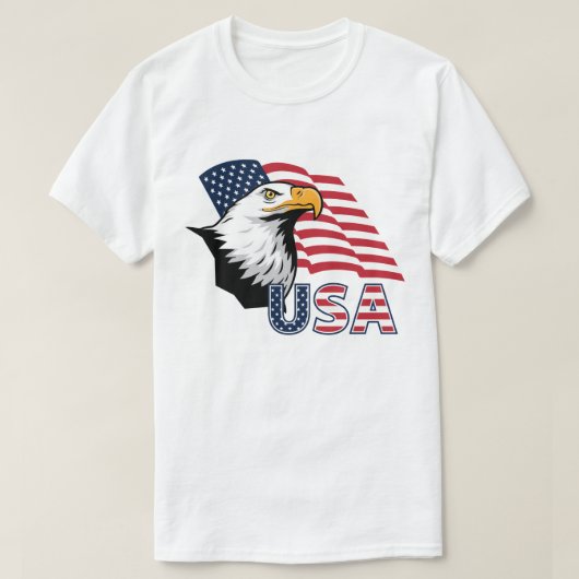 Patriottisch T-shirt met Amerikaanse Zeearend – Am (Design voorkant)