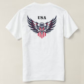 Patriottisch T-shirt met Amerikaanse Zeearend – Am (Design achterkant)