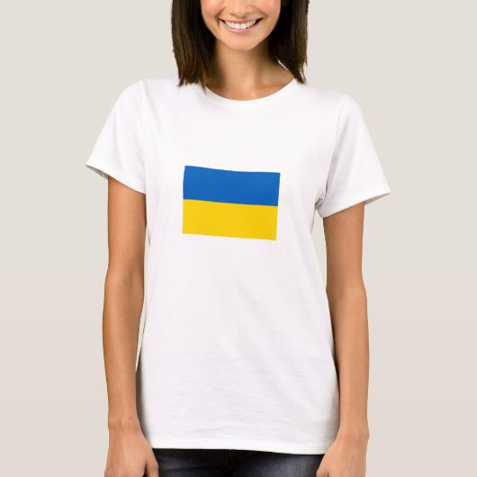 Patriottisch T-shirt met vlag van Oekraine (Voorkant)