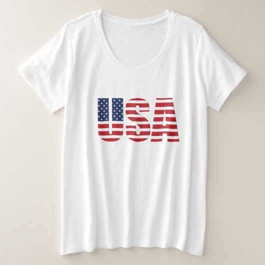 Patriottisch T-shirt voor het formaat Women's Plus (Design voorkant)