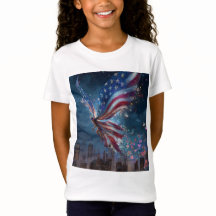 Patriottisch T-shirt voor meisjes 4 juli – Cute US