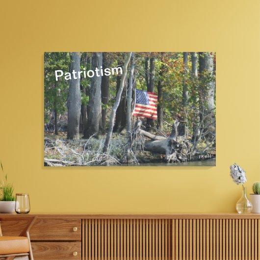 Patriottisch tafereel buiten canvas afdruk (Insitu (Woonkamer))