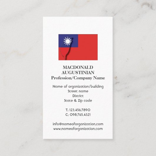 patriottisch | TAIWANESE VLAG | Foto Visitekaartje (Voorkant)