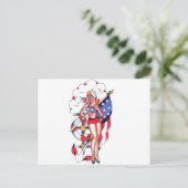 Patriottisch Tattoo voor meisjes Briefkaart (Staand voorkant)