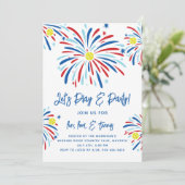 Patriottisch Tennis & Vuurwerk 4 juli Feest Kaart (Staand voorkant)