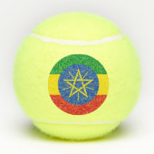 Patriottisch tennisbal met vlag van Ethiopië Tennisballen (Achterkant)
