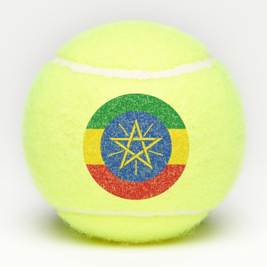 Patriottisch tennisbal met vlag van Ethiopië Tennisballen (Achterkant)