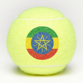 Patriottisch tennisbal met vlag van Ethiopië Tennisballen (Voorkant)
