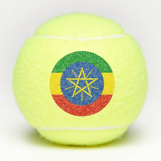 Patriottisch tennisbal met vlag van Ethiopië Tennisballen (Voorkant)
