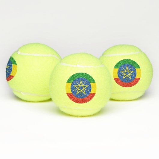 Patriottisch tennisbal met vlag van Ethiopië Tennisballen (Multi)
