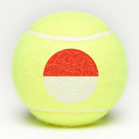 Patriottisch tennisbal met vlag van Indonesië Tennisballen (Achterkant)