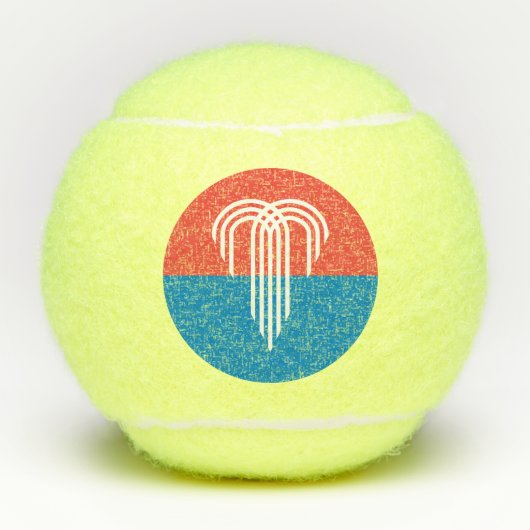 Patriottisch tennisbal met vlag van Kansas City Tennisballen (Voorkant)