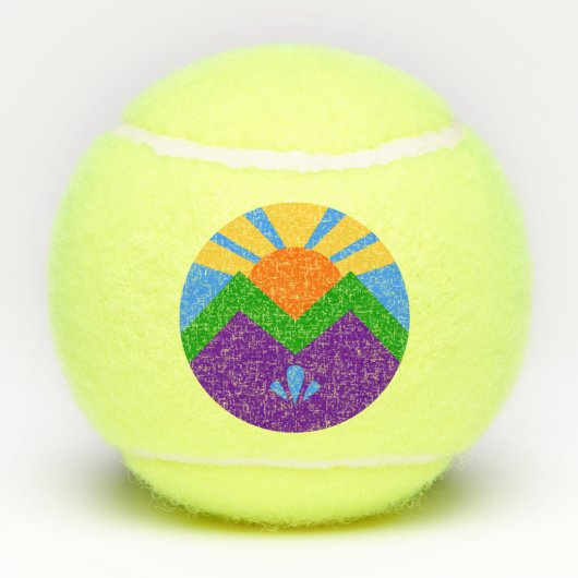 Patriottisch tennisbal met vlag van Manitou Spring Tennisballen (Achterkant)