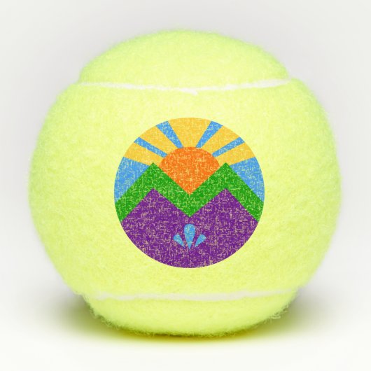 Patriottisch tennisbal met vlag van Manitou Spring Tennisballen (Voorkant)
