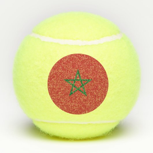 Patriottisch tennisbal met vlag van Marokko Tennisballen (Achterkant)
