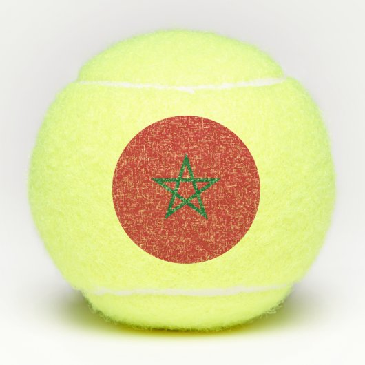Patriottisch tennisbal met vlag van Marokko Tennisballen (Voorkant)