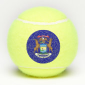 Patriottisch tennisbal met vlag van Michigan Tennisballen (Achterkant)
