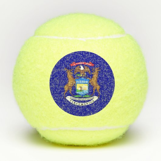 Patriottisch tennisbal met vlag van Michigan Tennisballen (Voorkant)