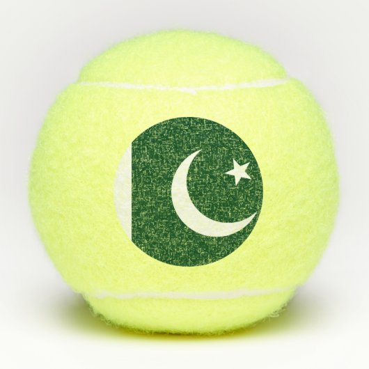 Patriottisch tennisbal met vlag van Pakistan Tennisballen (Voorkant)