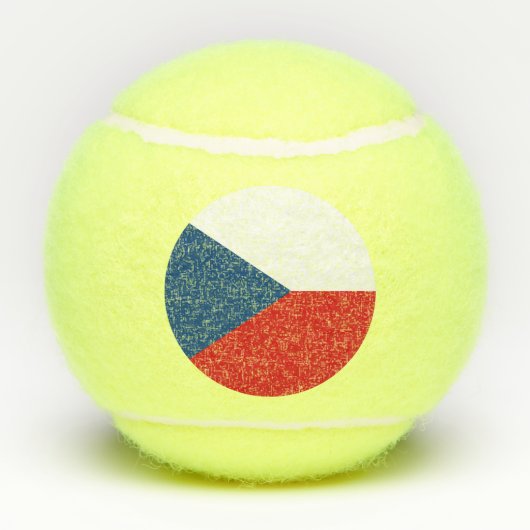 Patriottisch tennisbal met vlag van Tsjechië Tennisballen (Achterkant)