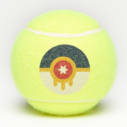 Patriottisch tennisbal met vlag van Tulsa, Oklahom Tennisballen (Achterkant)