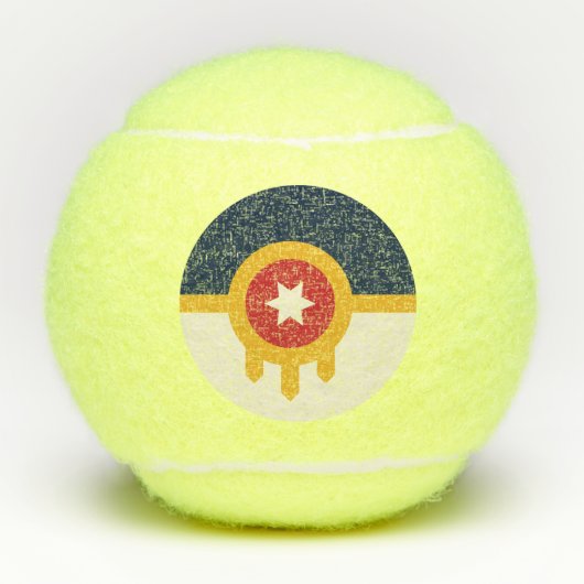 Patriottisch tennisbal met vlag van Tulsa, Oklahom Tennisballen (Voorkant)
