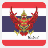 Patriottisch Thailand en Thaise vlag, vakantie/spo Vierkante Sticker (Voorkant)