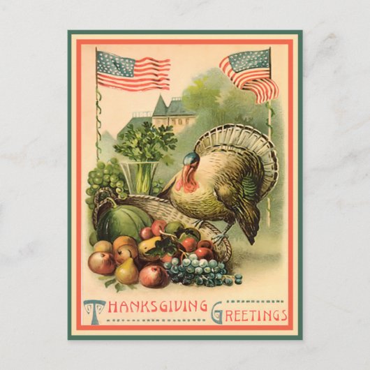 patriottisch Thanksgiving Briefkaart (Voorkant)