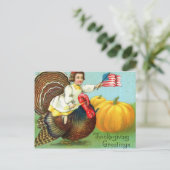 patriottisch Thanksgiving Briefkaart (Staand voorkant)