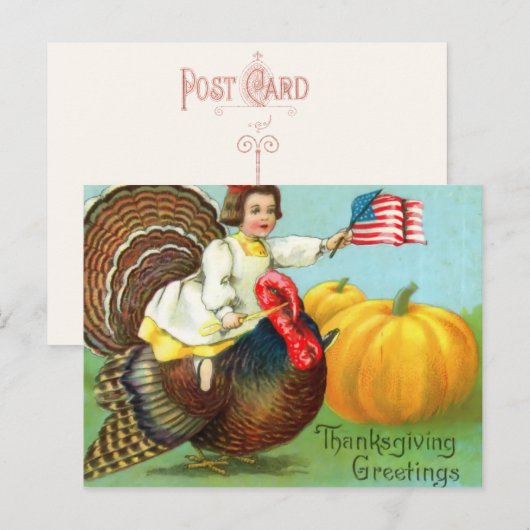 patriottisch Thanksgiving Briefkaart (Voorkant / Achterkant)