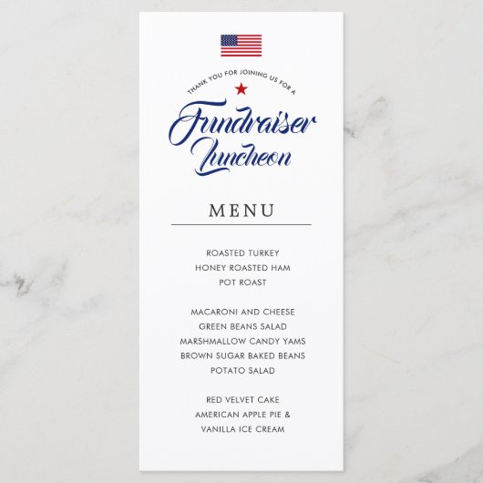 Patriottisch thema | Politieke stijl dinermenu  Menu (Voorkant)