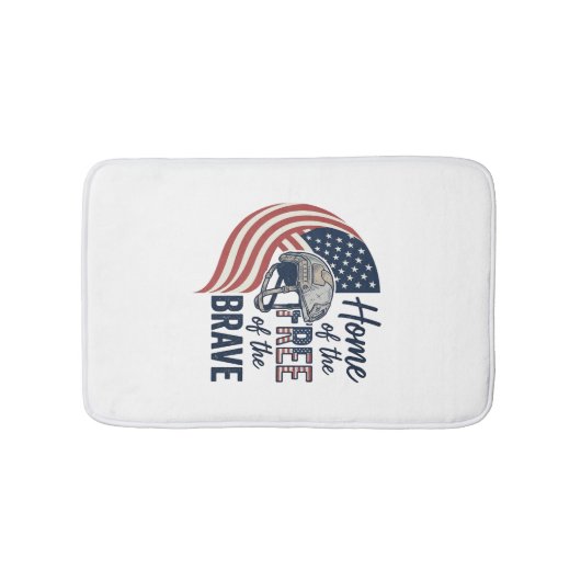 Patriottisch thuis van de vrije dappere helm shirt badmat (Voorkant)