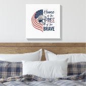 Patriottisch thuis van de vrije dappere helm shirt canvas afdruk (Insitu (Slaapkamer))