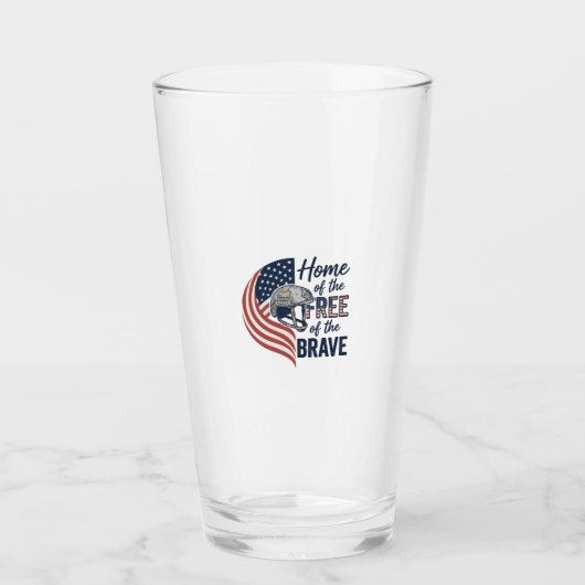 Patriottisch thuis van de vrije dappere helm shirt glas (Voorkant)
