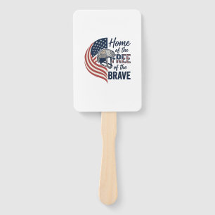 Patriottisch thuis van de vrije dappere helm shirt handwaaier