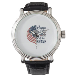 Patriottisch thuis van de vrije dappere helm shirt horloge