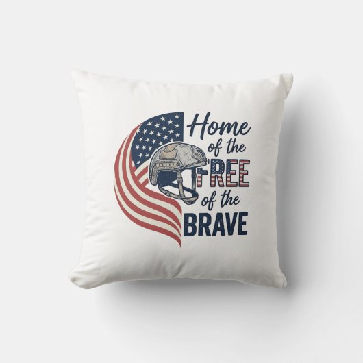 Patriottisch thuis van de vrije dappere helm shirt kussen (Voorkant)