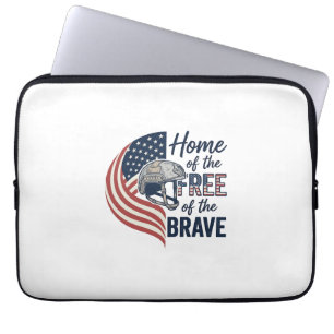 Patriottisch thuis van de vrije dappere helm shirt laptop sleeve