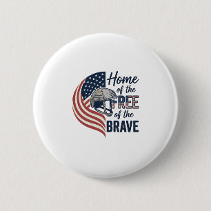 Patriottisch thuis van de vrije dappere helm shirt ronde button 5,7 cm