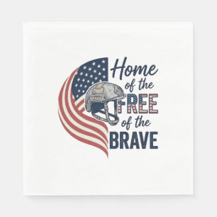 Patriottisch thuis van de vrije dappere helm shirt servet