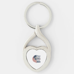 Patriottisch thuis van de vrije dappere helm shirt sleutelhanger